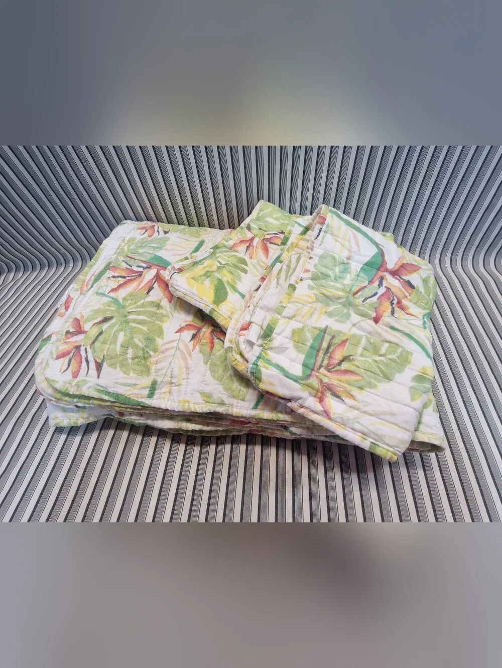 Twin Tropical Comforter Set Birds Of Paradise 2 Pillow Shams Floral